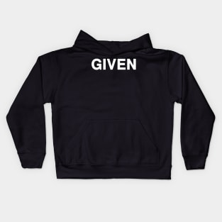 GIVEN Typography Kids Hoodie